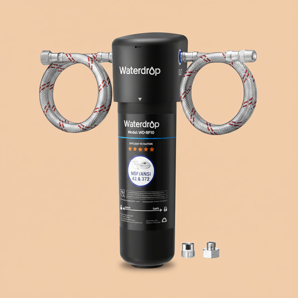 Waterdrop 10UA Under Sink Water Filter System, NSF/ANSI 42 Certified 1 Year | Reduces PFAS, PFOA/PFOS, Lead, Chlorine, Bad Taste & Odor, Under Counter Water Filter Connects Directly to Your Faucet|B083NPW1DN