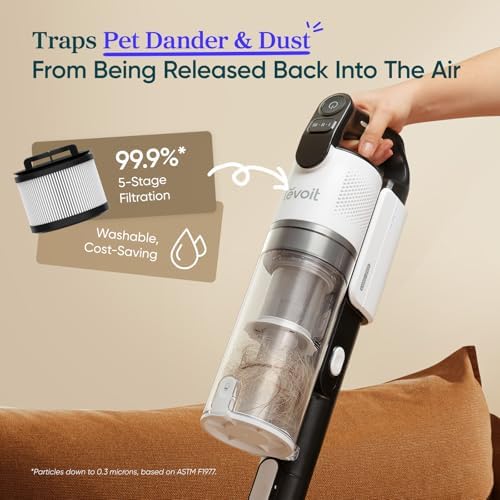 Levoit Cordless Vacuum Cleaner, Anti-Tangle for Pet Hair, Up to 50 Minutes | Powerful Suction, Lightweight, Rechargeable, Versatile for Carpets & Hard Floors, 180ยฐ Lay-Flat Design, LVAC-200|B0CB6B2JWG