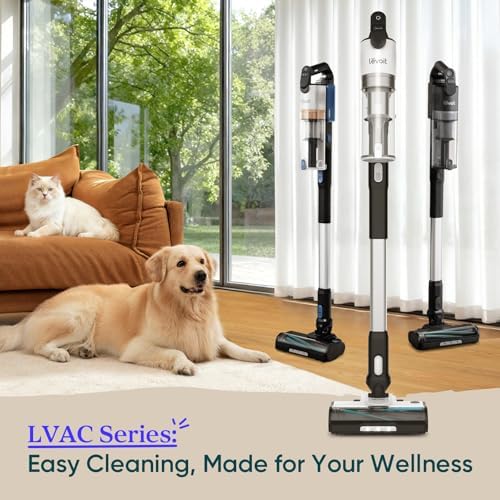 Levoit Cordless Vacuum Cleaner, Anti-Tangle for Pet Hair, Up to 50 Minutes | Powerful Suction, Lightweight, Rechargeable, Versatile for Carpets & Hard Floors, 180ยฐ Lay-Flat Design, LVAC-200|B0CB6B2JWG