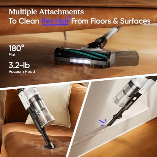 Levoit Cordless Vacuum Cleaner, Anti-Tangle for Pet Hair, Up to 50 Minutes | Powerful Suction, Lightweight, Rechargeable, Versatile for Carpets & Hard Floors, 180ยฐ Lay-Flat Design, LVAC-200|B0CB6B2JWG