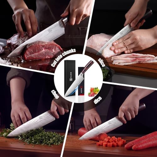PAUDIN Chef Knife, 8 Inch High Carbon Stainless Steel Sharp Kitchen Knife with Ergonomic Handle, Gift Box for Family & Restaurant|B07BK4YVB3