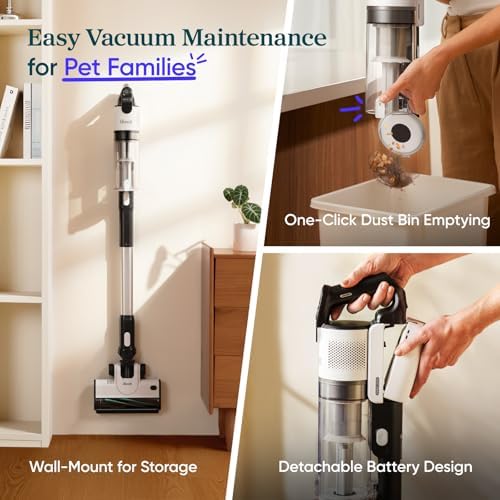 Levoit Cordless Vacuum Cleaner, Anti-Tangle for Pet Hair, Up to 50 Minutes | Powerful Suction, Lightweight, Rechargeable, Versatile for Carpets & Hard Floors, 180ยฐ Lay-Flat Design, LVAC-200|B0CB6B2JWG
