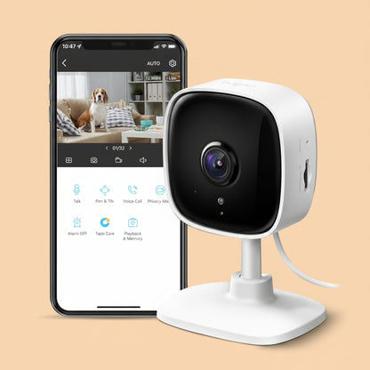 TP-Link Tapo 1080P Indoor Security Camera for Baby Monitor, Dog Camera w/Motion Detection, 2-Way Audio Siren, Night Vision, Cloud & SD Card Storage, Works w/Alexa & Google Home (Tapo C100)|B0866S3D82