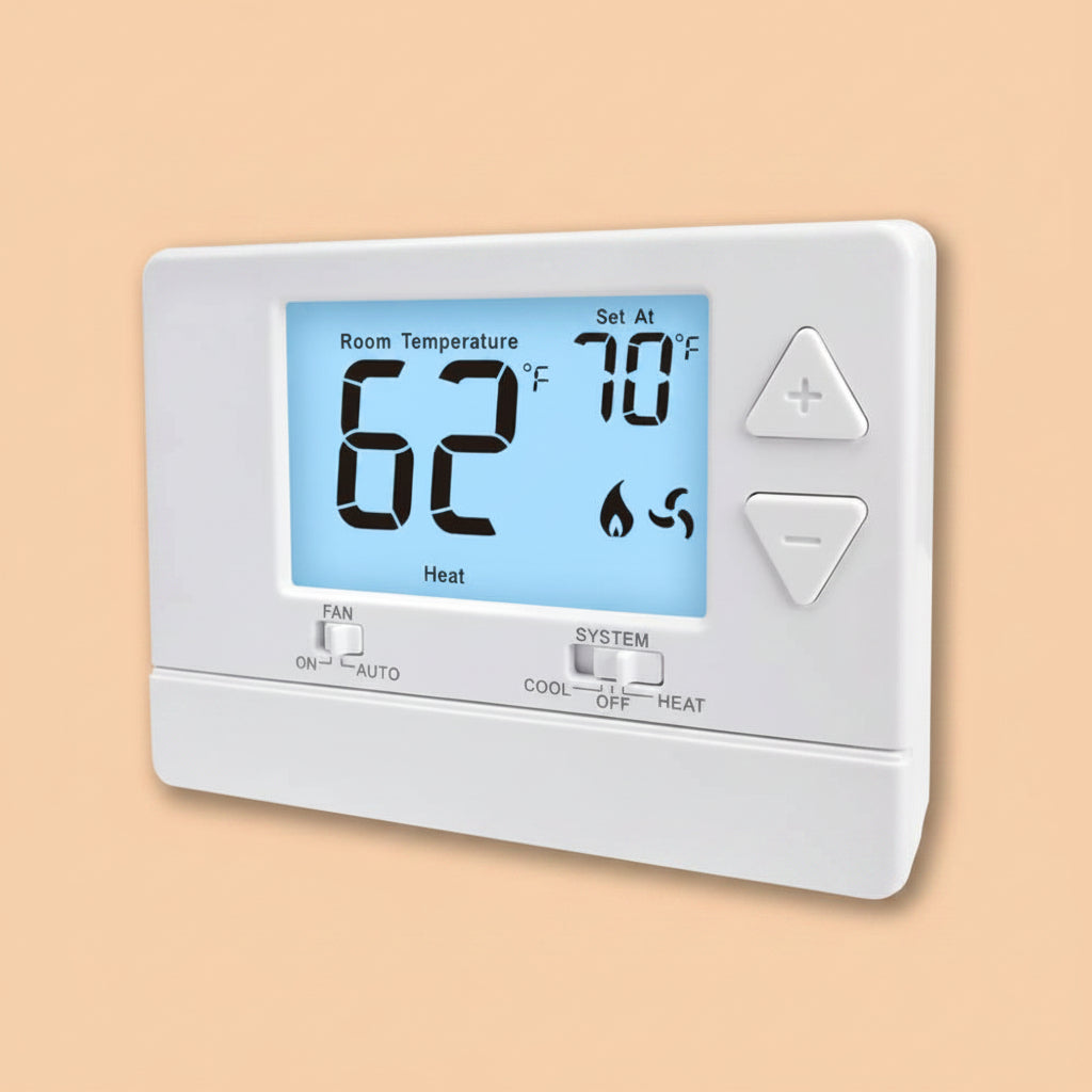 NonProgrammable Thermostat for Home, Digital Energy-Saving Thermostat,Single-Stage Systems, 1 Heat/1 Cool, Easy DIY Install,White Backlight|B0DNDS8PKF