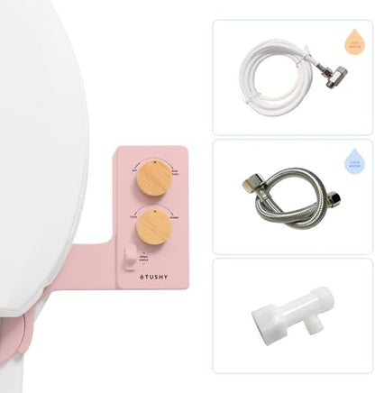 TUSHY Classic 3.0 Bidet Toilet Seat Attachment - a Non-Electric Self Cleaning Water Sprayer with Adjustable Water Pressure Nozzle, Angle Control & Easy Home Installation (Brushed Nickel)|B08VS11Z1N