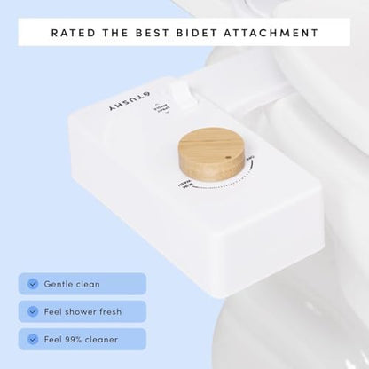 TUSHY Classic 3.0 Bidet Toilet Seat Attachment - a Non-Electric Self Cleaning Water Sprayer with Adjustable Water Pressure Nozzle, Angle Control & Easy Home Installation (Brushed Nickel)|B08VS11Z1N