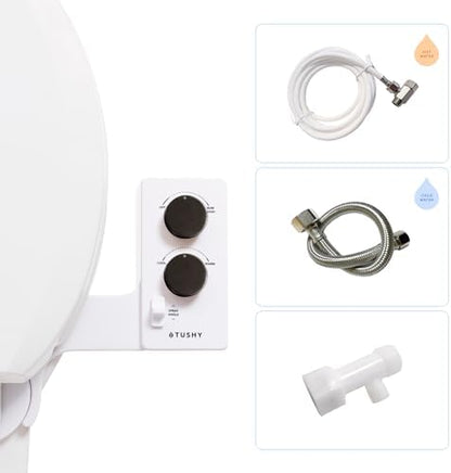 TUSHY Classic 3.0 Bidet Toilet Seat Attachment - a Non-Electric Self Cleaning Water Sprayer with Adjustable Water Pressure Nozzle, Angle Control & Easy Home Installation (Brushed Nickel)|B08VS11Z1N