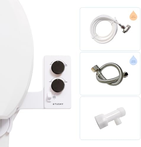 TUSHY Classic 3.0 Bidet Toilet Seat Attachment - a Non-Electric Self Cleaning Water Sprayer with Adjustable Water Pressure Nozzle, Angle Control & Easy Home Installation (Brushed Nickel)|B08VS11Z1N