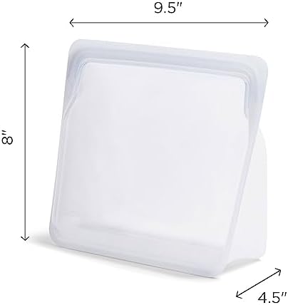 Stasher Premium Reusable Silicone Bag, Stand-Up Mega, Clear, 104 oz | Food-Safe Silicone, Reusable Freezer Bags, Microwave, Dishwasher, Pantry, Meal Prep, Food Storage Bag, Eco-Friendly|B08M3RBD2Y