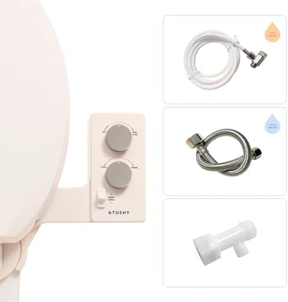 TUSHY Classic 3.0 Bidet Toilet Seat Attachment - a Non-Electric Self Cleaning Water Sprayer with Adjustable Water Pressure Nozzle, Angle Control & Easy Home Installation (Brushed Nickel)|B08VS11Z1N