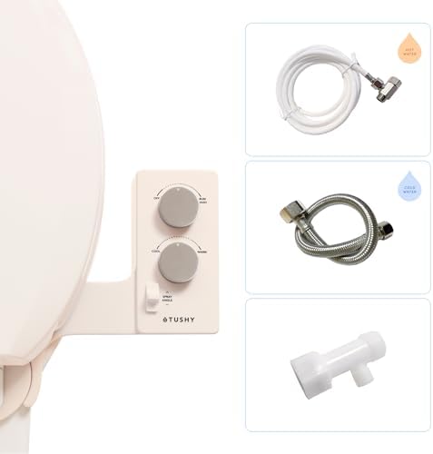 TUSHY Classic 3.0 Bidet Toilet Seat Attachment - a Non-Electric Self Cleaning Water Sprayer with Adjustable Water Pressure Nozzle, Angle Control & Easy Home Installation (Brushed Nickel)|B08VS11Z1N