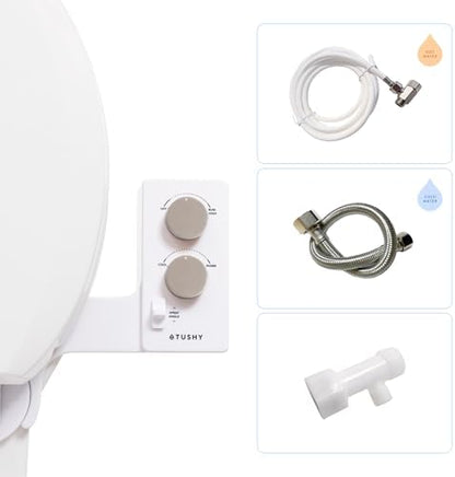 TUSHY Classic 3.0 Bidet Toilet Seat Attachment - a Non-Electric Self Cleaning Water Sprayer with Adjustable Water Pressure Nozzle, Angle Control & Easy Home Installation (Brushed Nickel)|B08VS11Z1N