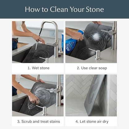 Dorai Home Stone Bath Mat - Premium Diatomaceous Earth Bath Floor Mats with Non-Slip Base, Fast-Drying Modern Shower Mat for Bathroom | Rain Ash - 23.6"x15.4"|B0GHY48T7V