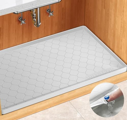 Winisok Waterproof Under Sink Mat 34" x 22", Silicone Mat, Dark Gray | Raised Edge Traps Spills & Leaks, Shelf Liner, Cabinet Protector, for Kitchen, Bathroom, Boots, Pets, Home Essentials|B0CSPKSCP2