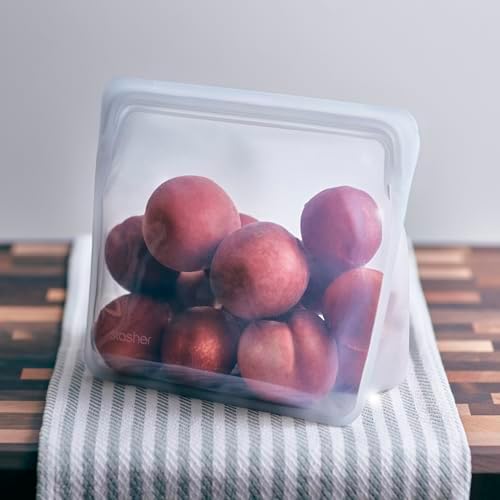 Stasher Premium Reusable Silicone Bag, Stand-Up Mega, Clear, 104 oz | Food-Safe Silicone, Reusable Freezer Bags, Microwave, Dishwasher, Pantry, Meal Prep, Food Storage Bag, Eco-Friendly|B08M3RBD2Y