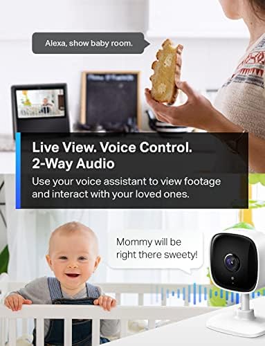 TP-Link Tapo 1080P Indoor Security Camera for Baby Monitor, Dog Camera w/Motion Detection, 2-Way Audio Siren, Night Vision, Cloud & SD Card Storage, Works w/Alexa & Google Home (Tapo C100)|B0866S3D82