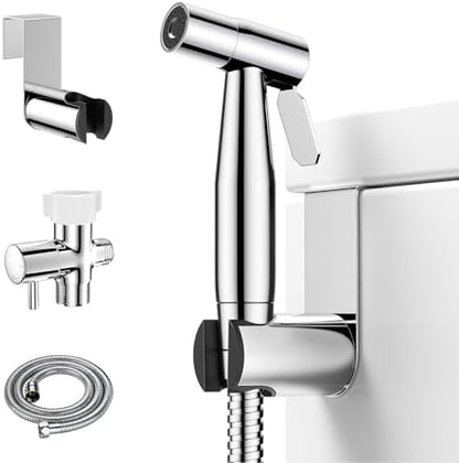 Arofa Handheld Bidet Sprayer, Bidet Attachment for Toilet, Brushed Nickel | Adjustabel Water Flow, Leak-Free Hose, 7/8" T-valve, Fits Two-Piece Toilet, Feminine/Baby Wash, Easy Install, Stainless Steel|B086W1YZSH