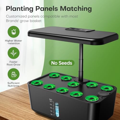 Ahopegarden Indoor Garden Hydroponics Growing System: 10 Pods Plant Germination Kit Herb Vegetable Growth Lamp Countertop with LED Grow Light - Hydrophonic Planter Grower Harvest Lettuce|B0B6BB4TVC