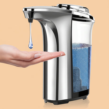 PZOTRUF Automatic Soap Dispenser, Touchless Dish Soap Dispenser 17oz/500ml with Infrared Sensor, 5 Adjustable Soap Dispensing Levels, Liquid Hand Dispenser for Bathroom Kitchen Sink (Silver)|B09NVGSSC2
