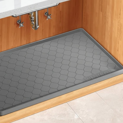 Winisok Waterproof Under Sink Mat 34" x 22", Silicone Mat, Dark Gray | Raised Edge Traps Spills & Leaks, Shelf Liner, Cabinet Protector, for Kitchen, Bathroom, Boots, Pets, Home Essentials|B0CSPKSCP2