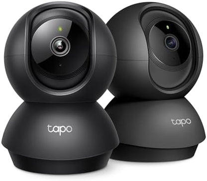 Tapo 2K Pan/Tilt Security Camera for Baby Monitor, Dog Camera w/Motion Detection, 2-Way Audio Siren, Night Vision, Cloud&SD Card Storage, Works w/Alexa & Google Assistant, 2-Pack (Tapo C210P2)|B09Y8C185M