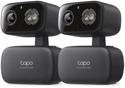 Tapo 2K Pan/Tilt Security Camera for Baby Monitor, Dog Camera w/Motion Detection, 2-Way Audio Siren, Night Vision, Cloud&SD Card Storage, Works w/Alexa & Google Assistant, 2-Pack (Tapo C210P2)|B09Y8C185M