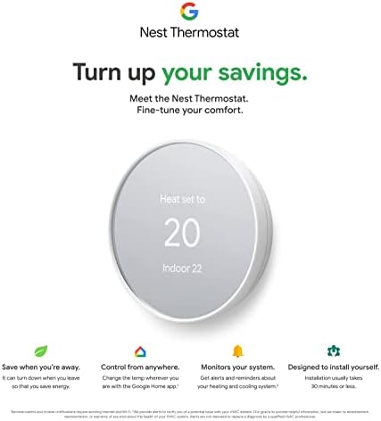 Google Nest Thermostat - Smart Thermostat for Home - Programmable Wifi Thermostat - Charcoal|B08HRPDBFF