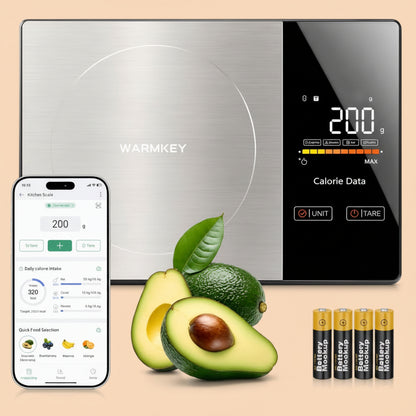 Smart Nutrition Food Scale with App - 1g Precision Digital Kitchen Scale, Tracks Calories & 24 Nutrients, Macros, Fat & Protein for Keto, Fitness & Meal Prep, 11lb/5kg with Tare Function|B0FHKBKWTM