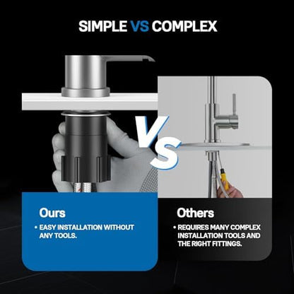 WEWE Single Handle High Arc Brushed Nickel Pull Out Kitchen Faucet,Single Level Stainless Steel Kitchen Sink Faucets with Pull Down Sprayer,Suitable for Laundry Rv Bar|B01H3OMH7Y