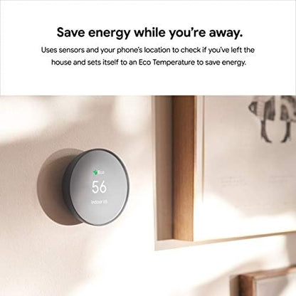 Google Nest Thermostat - Smart Thermostat for Home - Programmable Wifi Thermostat - Charcoal|B08HRPDBFF