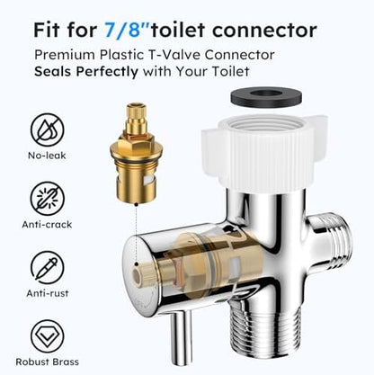 Arofa Handheld Bidet Sprayer, Bidet Attachment for Toilet, Brushed Nickel | Adjustabel Water Flow, Leak-Free Hose, 7/8" T-valve, Fits Two-Piece Toilet, Feminine/Baby Wash, Easy Install, Stainless Steel|B086W1YZSH