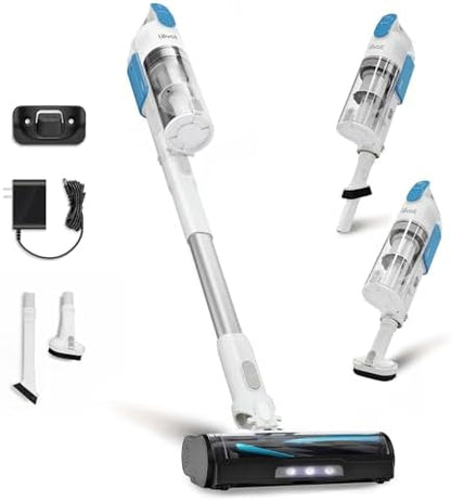 Levoit Cordless Vacuum Cleaner, Anti-Tangle for Pet Hair, Up to 50 Minutes | Powerful Suction, Lightweight, Rechargeable, Versatile for Carpets & Hard Floors, 180° Lay-Flat Design, LVAC-200|B0CB6B2JWG