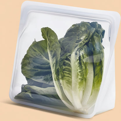 Stasher Premium Reusable Silicone Bag, Stand-Up Mega, Clear, 104 oz | Food-Safe Silicone, Reusable Freezer Bags, Microwave, Dishwasher, Pantry, Meal Prep, Food Storage Bag, Eco-Friendly|B08M3RBD2Y