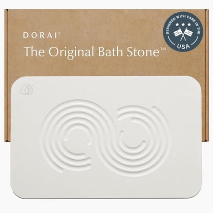 Dorai Home Stone Bath Mat - Premium Diatomaceous Earth Bath Floor Mats with Non-Slip Base, Fast-Drying Modern Shower Mat for Bathroom | Rain Ash - 23.6"x15.4"|B0GHY48T7V