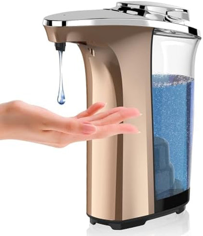PZOTRUF Automatic Soap Dispenser, Touchless Dish Soap Dispenser 17oz/500ml with Infrared Sensor, 5 Adjustable Soap Dispensing Levels, Liquid Hand Dispenser for Bathroom Kitchen Sink (Silver)|B09NVGSSC2