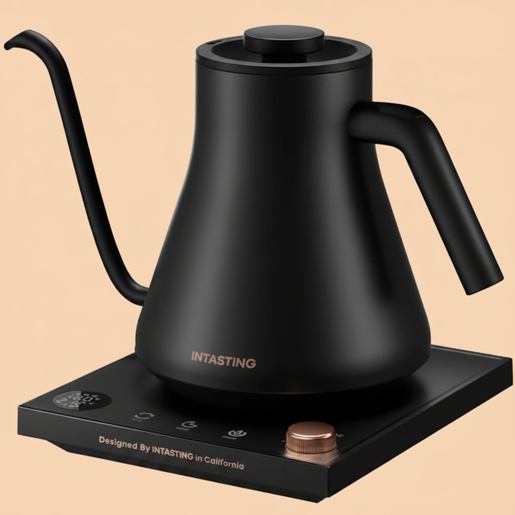 INTASTING Gooseneck Electric Kettle, Temperature Control | Stainless Steel Inner, 1200W Quick Heating, for Pour Over Coffee, Brew Tea, Boil Hot Water, 30 oz, 0.9L, Black|B0F62LMYNY