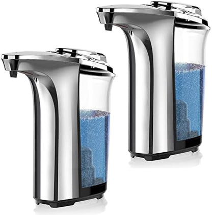 PZOTRUF Automatic Soap Dispenser, Touchless Dish Soap Dispenser 17oz/500ml with Infrared Sensor, 5 Adjustable Soap Dispensing Levels, Liquid Hand Dispenser for Bathroom Kitchen Sink (Silver)|B09NVGSSC2