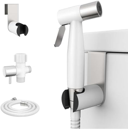 Arofa Handheld Bidet Sprayer, Bidet Attachment for Toilet, Brushed Nickel | Adjustabel Water Flow, Leak-Free Hose, 7/8" T-valve, Fits Two-Piece Toilet, Feminine/Baby Wash, Easy Install, Stainless Steel|B086W1YZSH