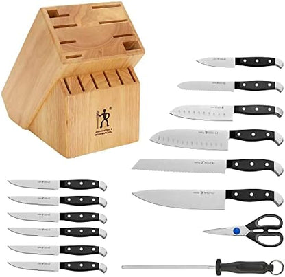Henckels Statement 15-Pc Knife Block Set, Razor-Sharp, German Engineered | Informed by 100+ Years of Mastery. Dishwasher safe, Comfortable Grip Ideal for Everyday Cooking. High Quality Stainless Steel|B00GHX5HGG