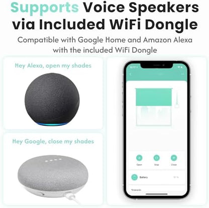 Aura Roller Smart Shade Driver, Remote Control & WiFi Dongle | Automate Existing Blinds | Beaded Window Shade Compatible Up to 4x5ft | Rechargeable Battery | Set Schedules | Hands Free Voice Control|B0FRZH12K5