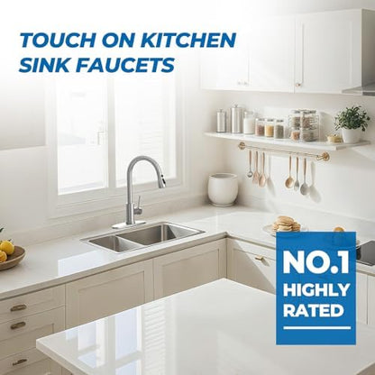 WEWE Single Handle High Arc Brushed Nickel Pull Out Kitchen Faucet,Single Level Stainless Steel Kitchen Sink Faucets with Pull Down Sprayer,Suitable for Laundry Rv Bar|B01H3OMH7Y