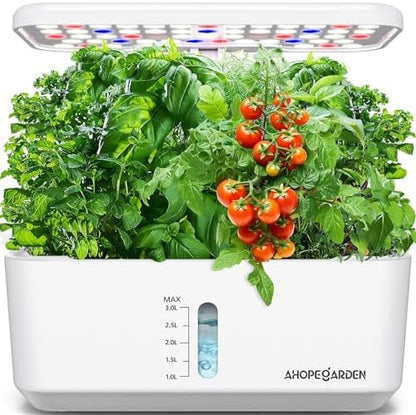 Ahopegarden Indoor Garden Hydroponics Growing System: 10 Pods Plant Germination Kit Herb Vegetable Growth Lamp Countertop with LED Grow Light - Hydrophonic Planter Grower Harvest Lettuce|B0B6BB4TVC