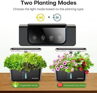 Ahopegarden Indoor Garden Hydroponics Growing System: 10 Pods Plant Germination Kit Herb Vegetable Growth Lamp Countertop with LED Grow Light - Hydrophonic Planter Grower Harvest Lettuce|B0B6BB4TVC