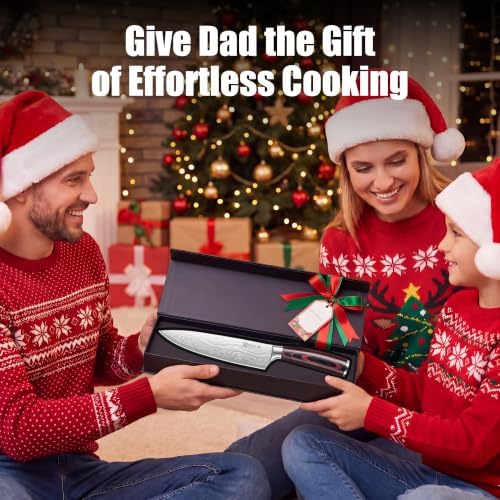 PAUDIN Chef Knife, 8 Inch High Carbon Stainless Steel Sharp Kitchen Knife with Ergonomic Handle, Gift Box for Family & Restaurant|B07BK4YVB3