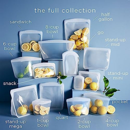 Stasher Premium Reusable Silicone Bag, Stand-Up Mega, Clear, 104 oz | Food-Safe Silicone, Reusable Freezer Bags, Microwave, Dishwasher, Pantry, Meal Prep, Food Storage Bag, Eco-Friendly|B08M3RBD2Y