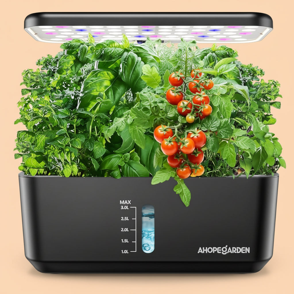 Ahopegarden Indoor Garden Hydroponics Growing System: 10 Pods Plant Germination Kit Herb Vegetable Growth Lamp Countertop with LED Grow Light - Hydrophonic Planter Grower Harvest Lettuce|B0B6BB4TVC