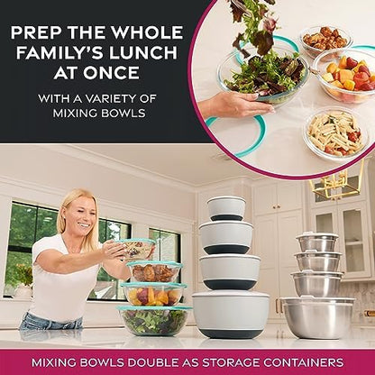 FineDine Stainless Steel Mixing Bowls Set, Dishwasher Safe, 6 Piece Metal Mixing Bowls For Kitchen, Nesting, Large, Small, Big Food Prep, Cooking, Baking|B01HTYH8YA