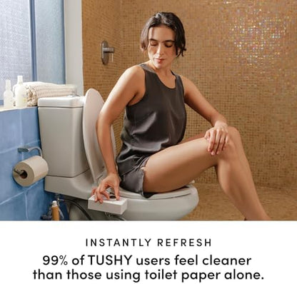 TUSHY Classic 3.0 Bidet Toilet Seat Attachment - a Non-Electric Self Cleaning Water Sprayer with Adjustable Water Pressure Nozzle, Angle Control & Easy Home Installation (Brushed Nickel)|B08VS11Z1N