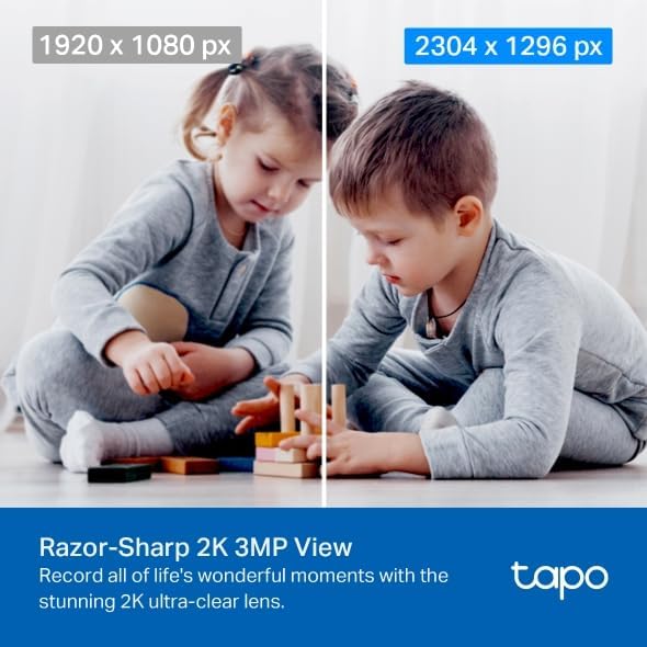 Tapo 2K Pan/Tilt Security Camera for Baby Monitor, Dog Camera w/Motion Detection, 2-Way Audio Siren, Night Vision, Cloud&SD Card Storage, Works w/Alexa & Google Assistant, 2-Pack (Tapo C210P2)|B09Y8C185M