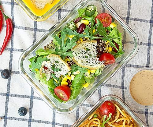 M MCIRCO [8-Pack,30 oz] Glass Meal Prep Containers,Glass Food Storage Containers,Airtight lunch Containers with Lids, Microwave, Oven, Freezer and Dishwasher|B07Q498XSZ